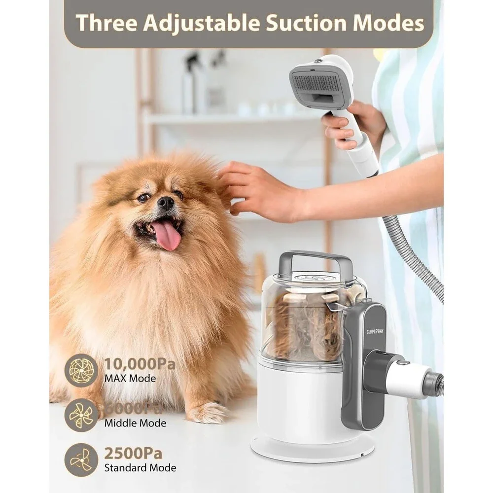 Dog Vacuum Grooming Kit for Shedding: Professional Hair Clippers Off-White NEW
